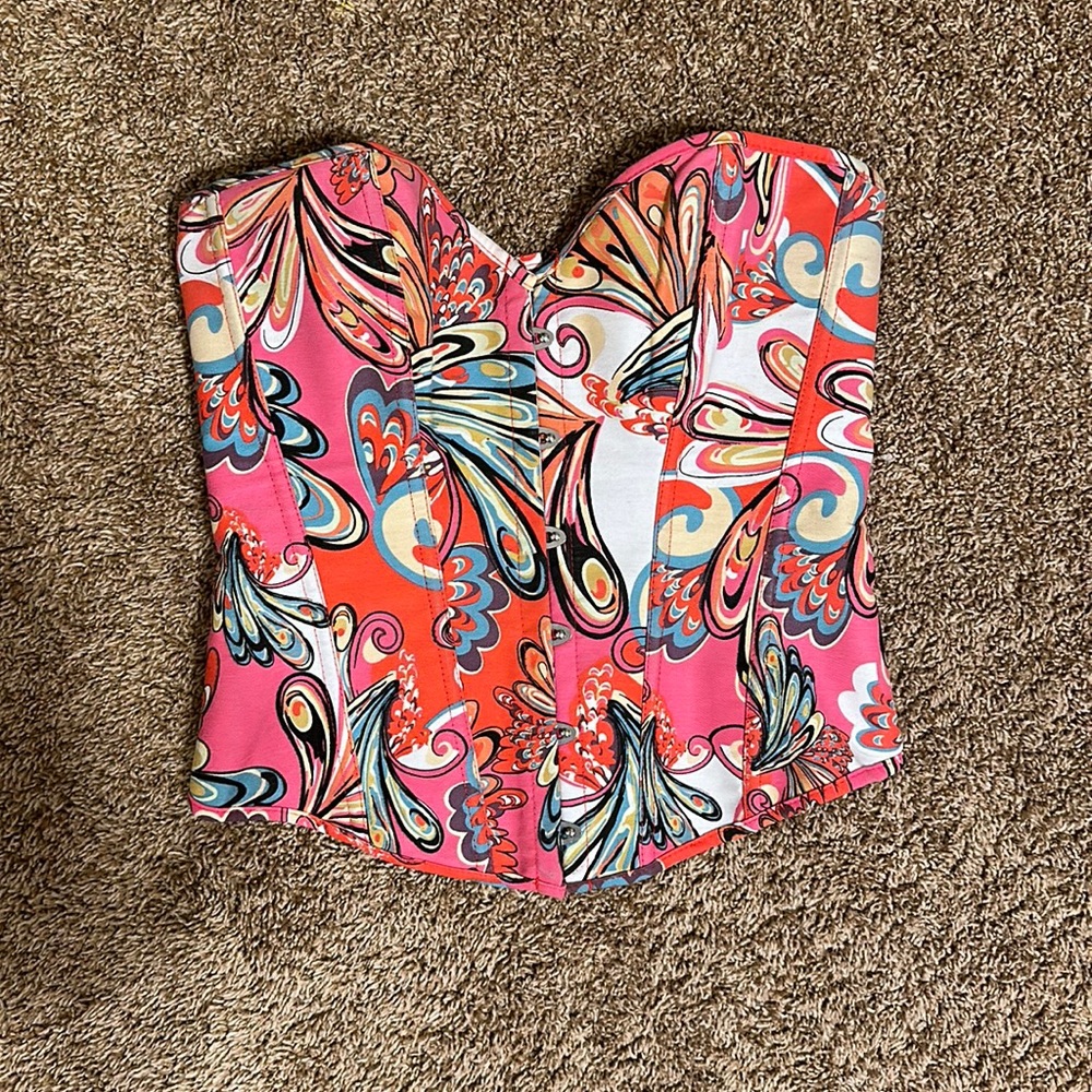 Alivila Adjustable Patterned Corset Top